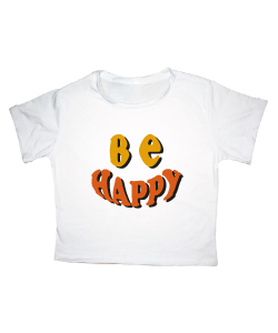 Crop Top Be Happy, Talla: Única, Materiales: Algodón , Cuidados: Lavar a mano